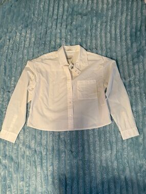 NWT Abercrombie & Fitch Oversized Cropped Poplin Shirt